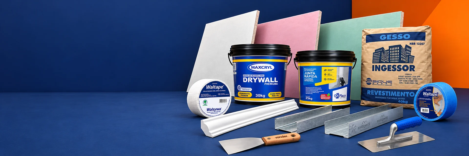 Produtos para gesso, drywall e construção a seco